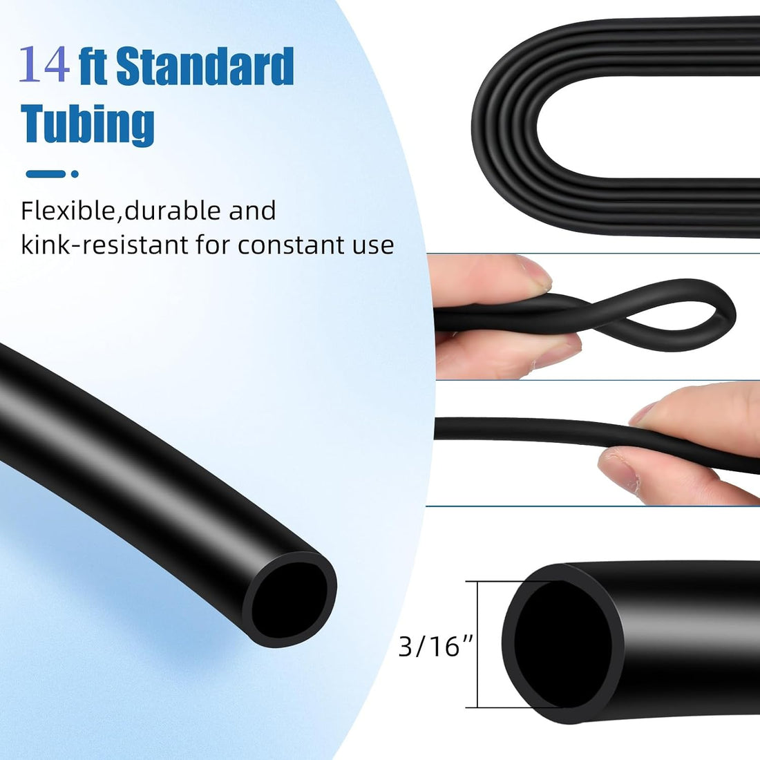 AQUANEAT 14Feet Aquarium Airline Tubing, Standard 3/16" Tubing