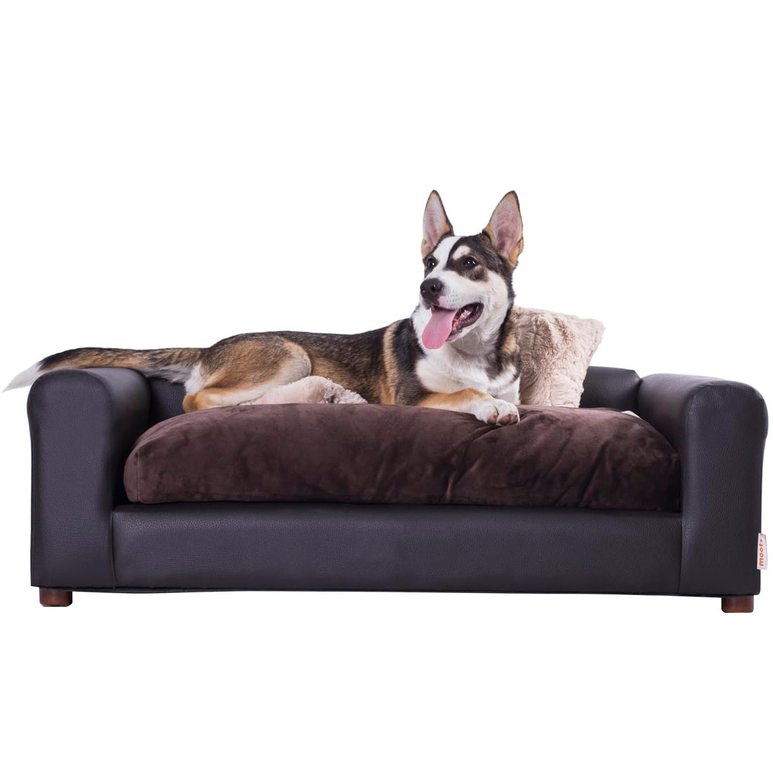 Moots Premium Leatherette Pets Sofa, Espresso, Medium/Large