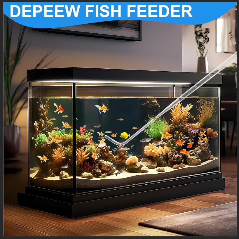 27.7IN Extra Long Turkey Baster for Aquarium Coral Fish Feeder,Blue