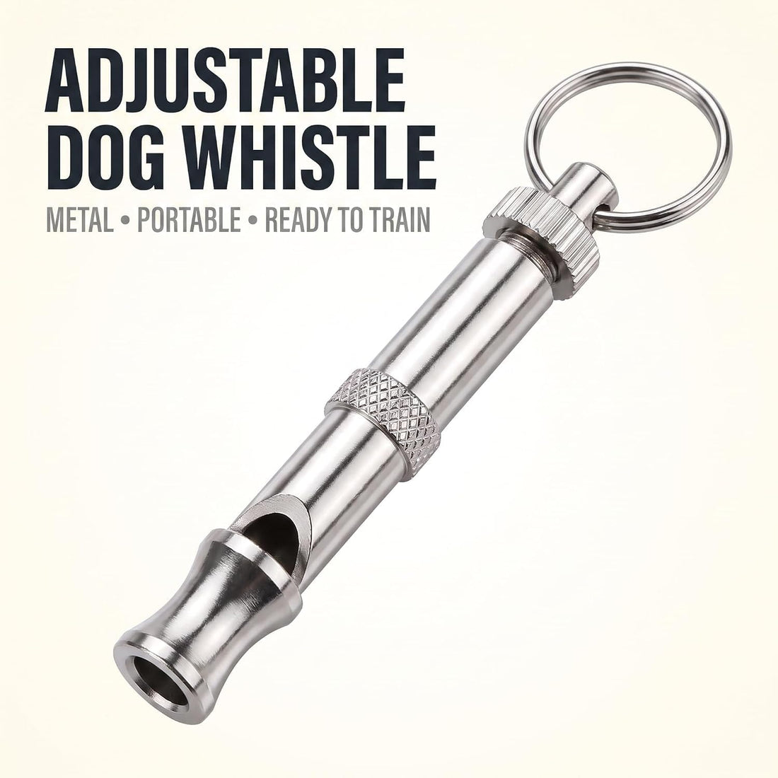 3Pcs Silver Adjustable Ultrasonic Dog Whistle,Portable Whistle Pet