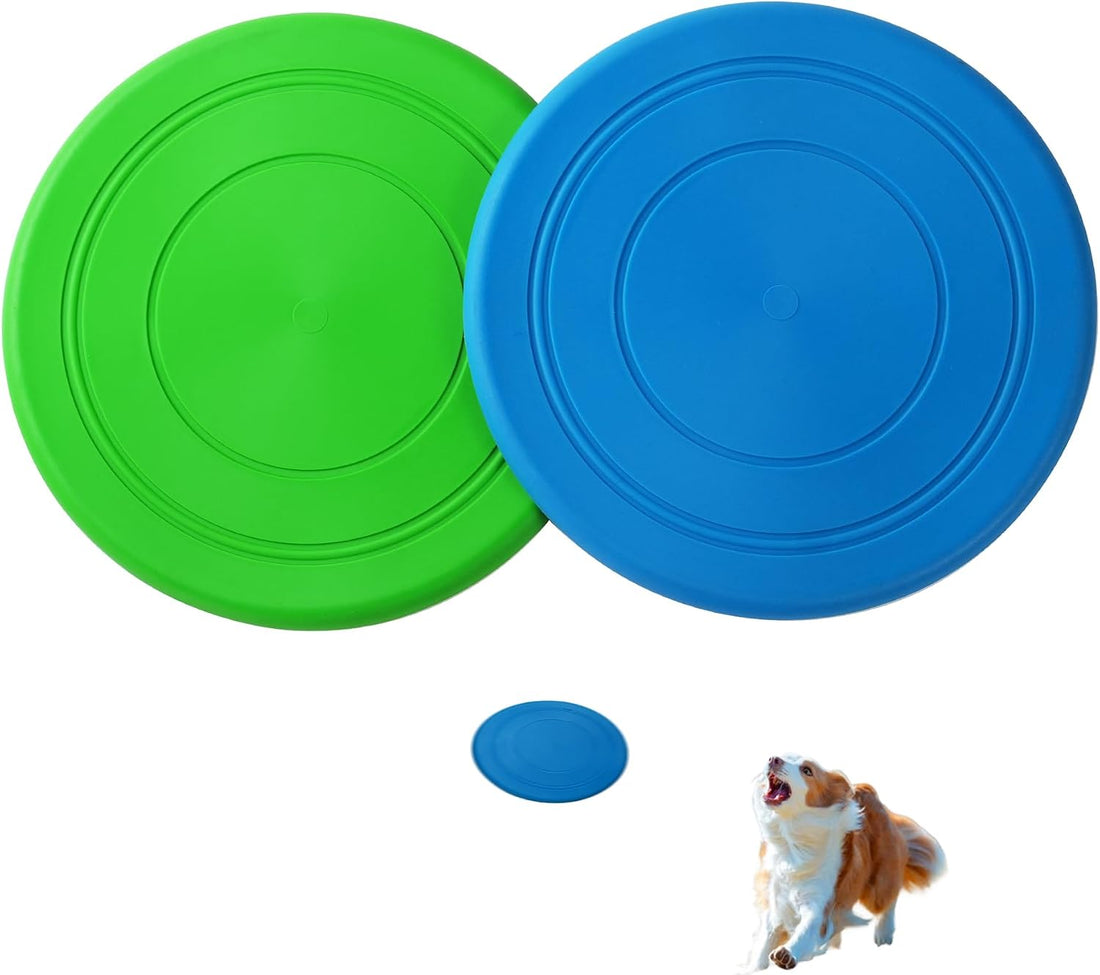 Dog Flying Disc, 2 Pack Dog Frisbee Toy Gift Set for Medium & Large