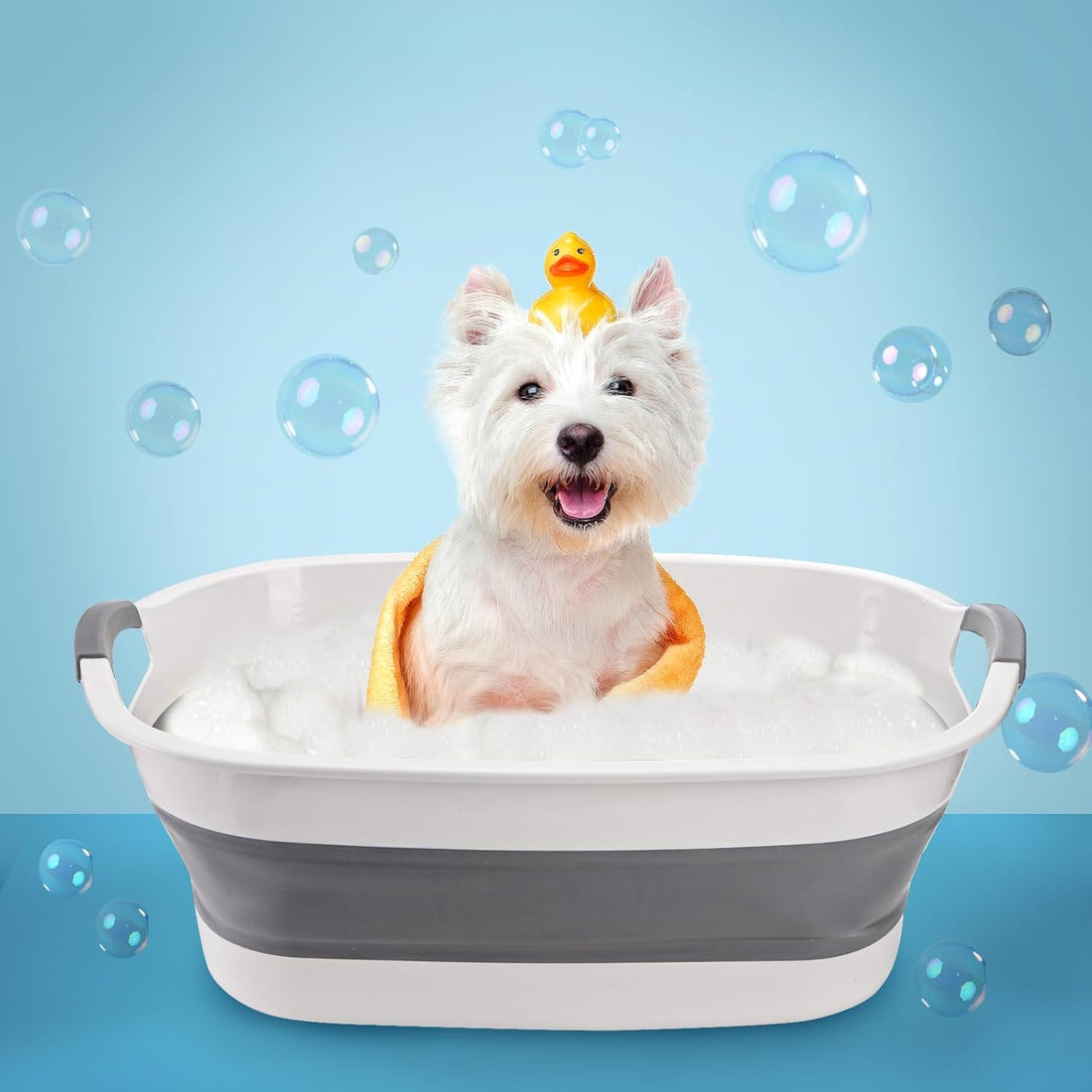 Coloch Collapsible Pet Bathtub with Water Drain Plug