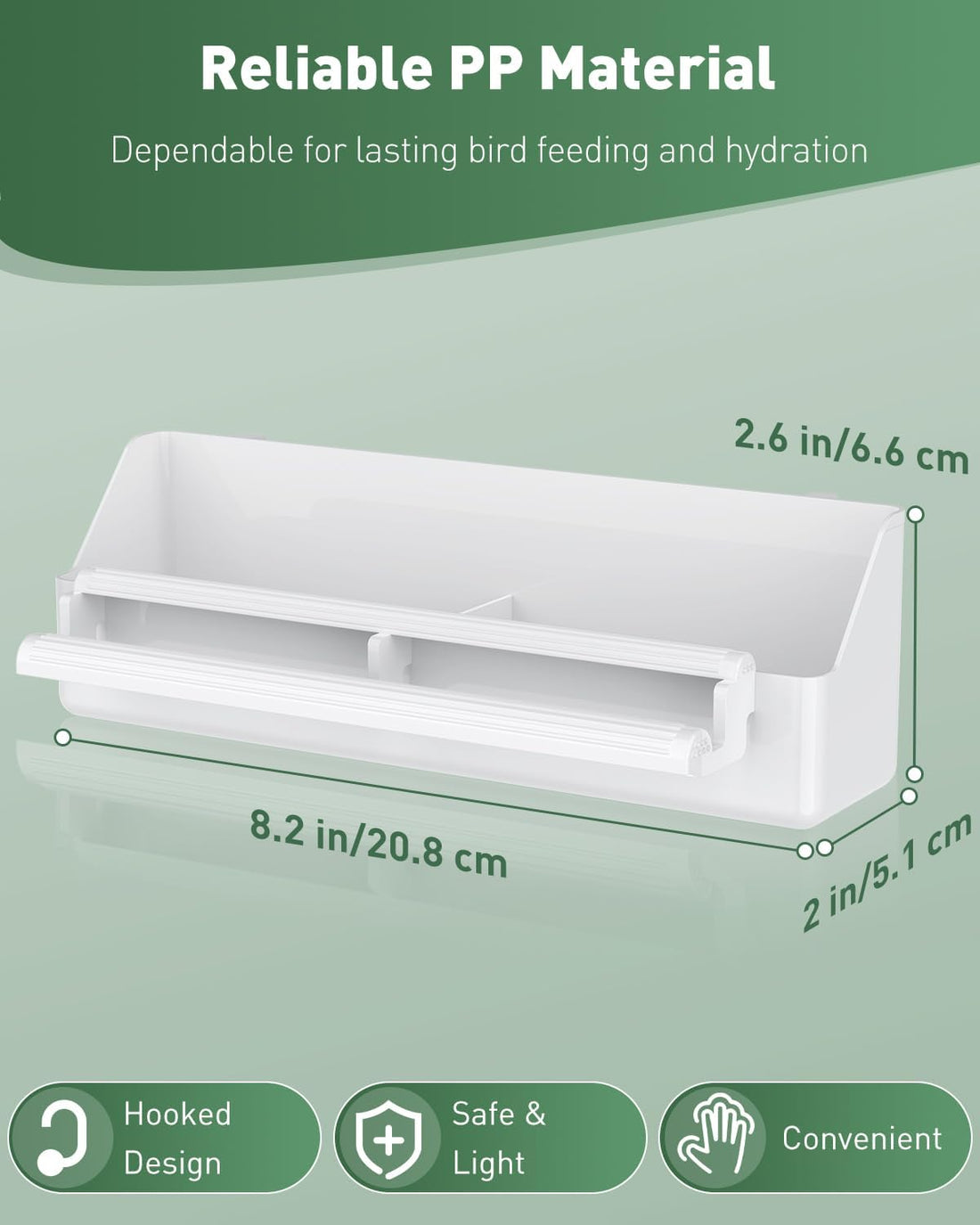 Pawfly 2 Pack Bird Feeder for Cage Hanging Plastic Feeder with Hooks