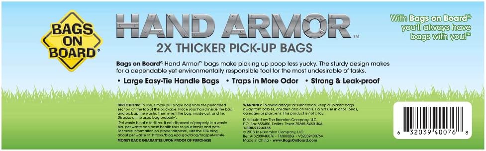 Bags on Board Dog Poop Bags - Extra Thick Waste Pickup Bags with Easy