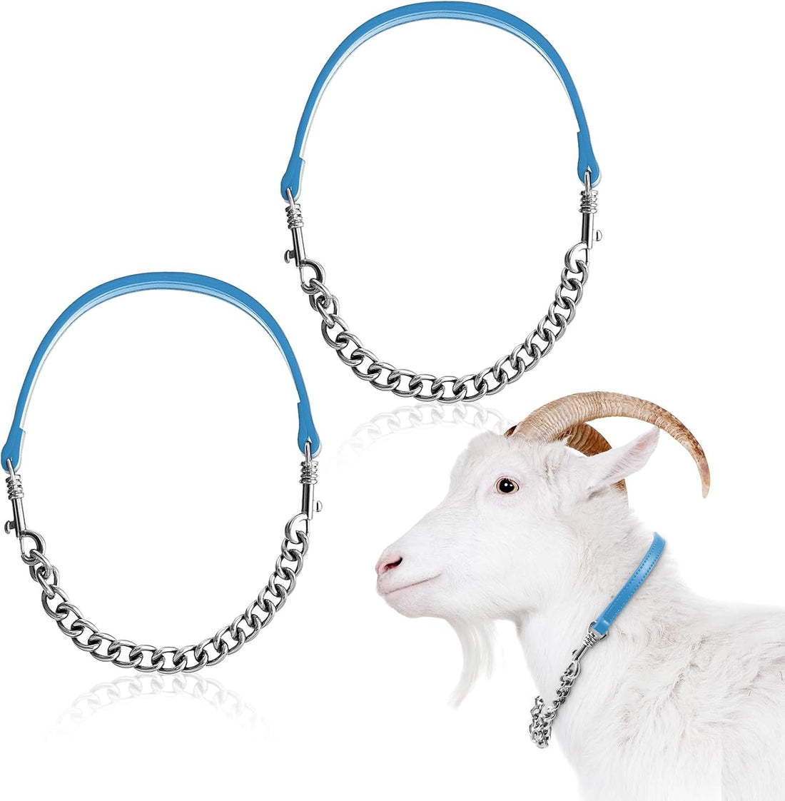 Misdary 1 Pcs Goat Show Collars Adjustable 14" Chain, 14''