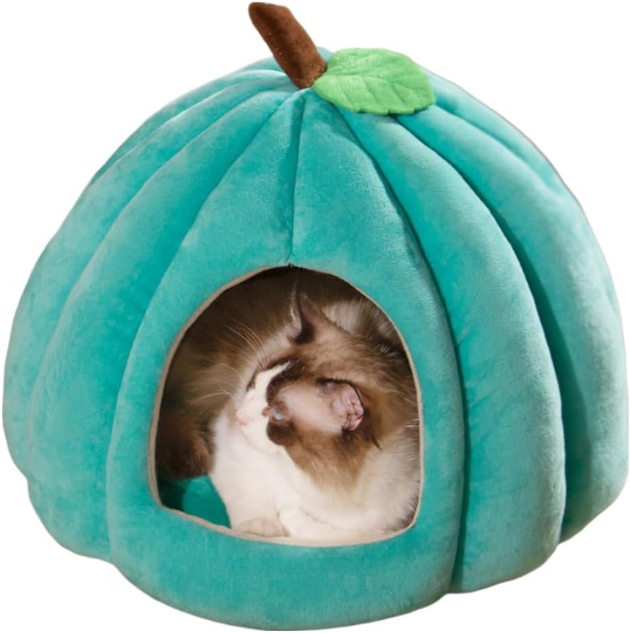 Cat Beds for Indoor Cats,Pumpkin Cat House,Cute Pumpkin Shape Cat