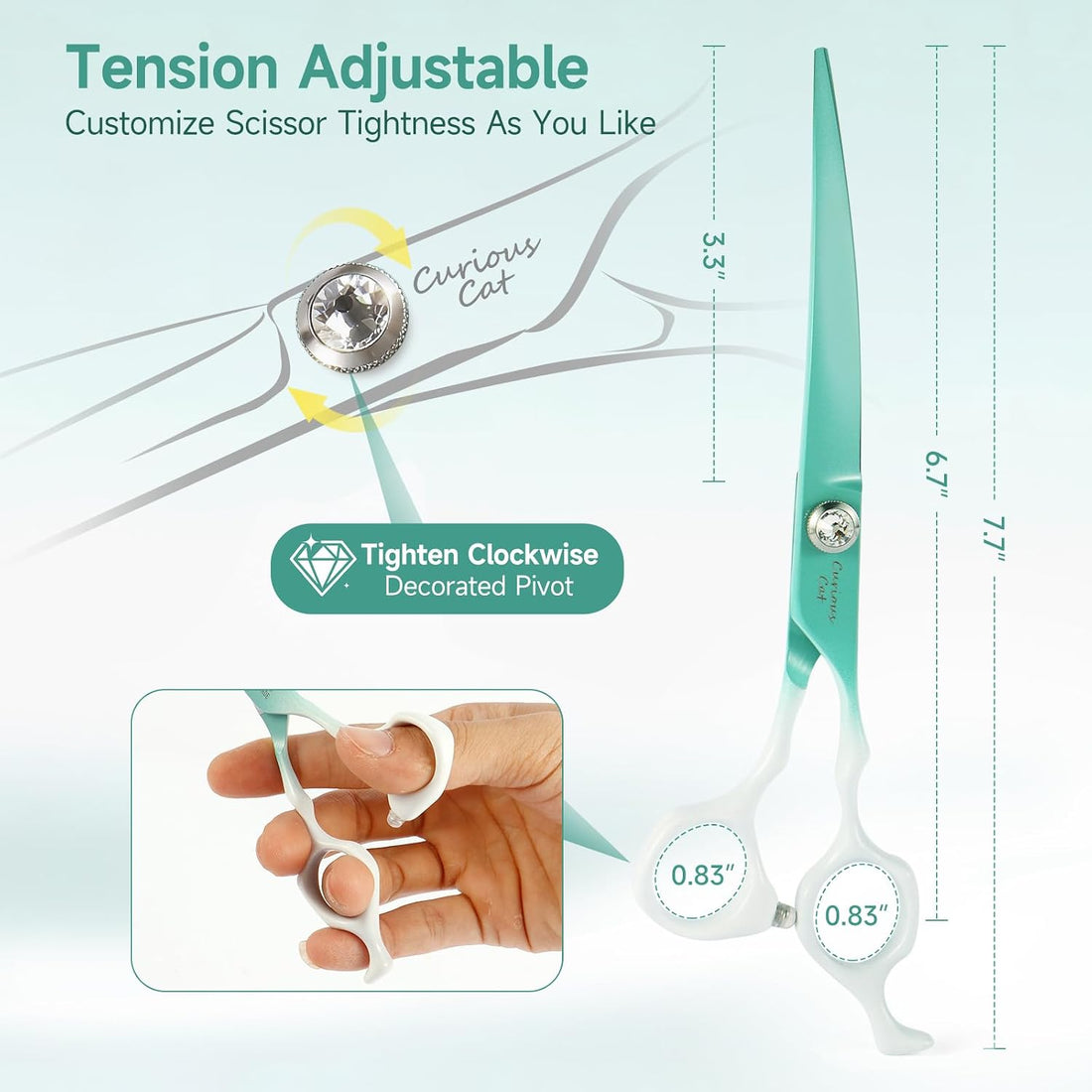 Curved Chunkers Scissors for Dog Grooming-7" Dog Grooming Scissors