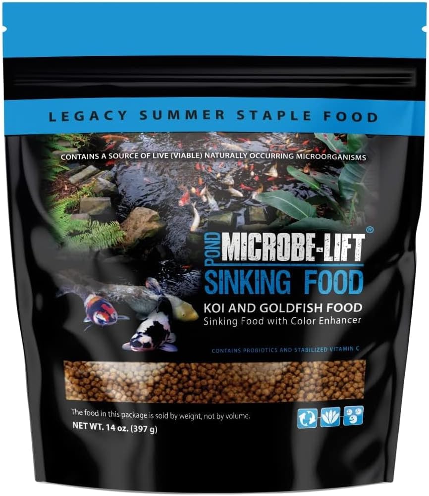 MICROBE-LIFT Sinking Fish Food Pellets for Ponds, Water Gardens