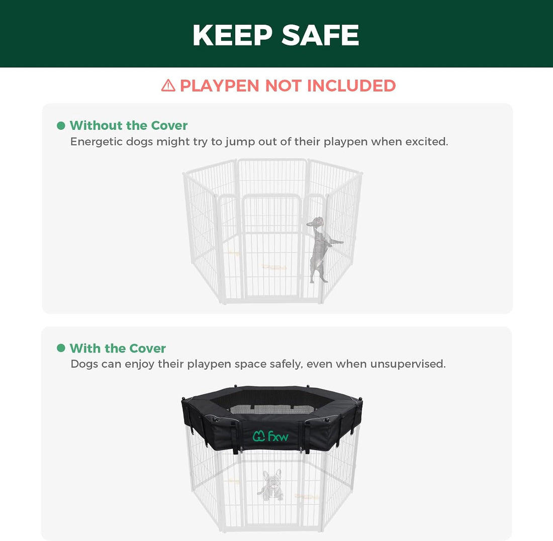 FXW Mesh Top Cover for 32"/40"/45" H 6-Panel Dog Playpen