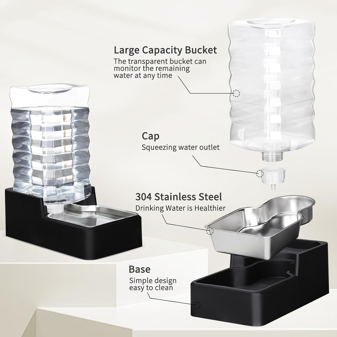 RIZZARI Automatic Dog Water Dispenser