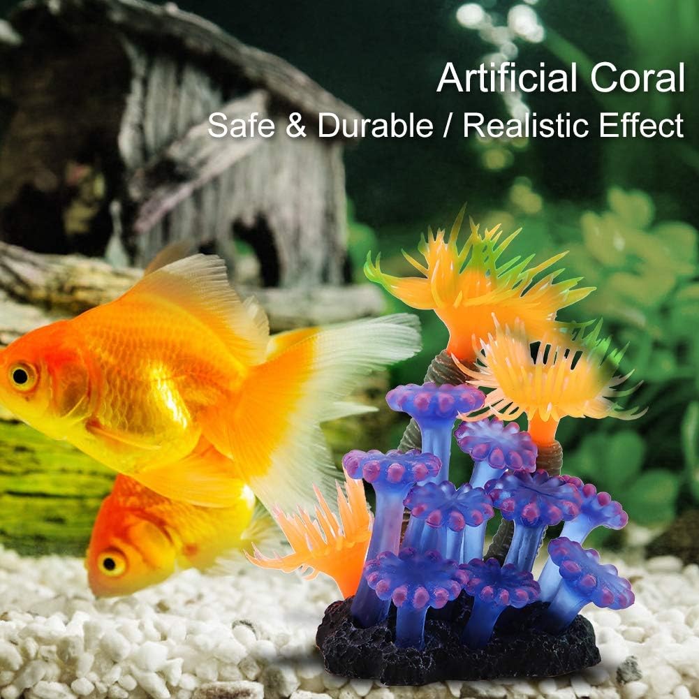 TOPINCN Silicone Sea Anemone Aquarium Ornament, 2.4 x 2 x 3.1 in