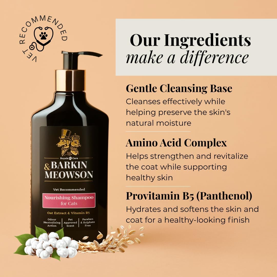 Nourishing Cat Shampoo with Oat Extract, 11.83 fl oz