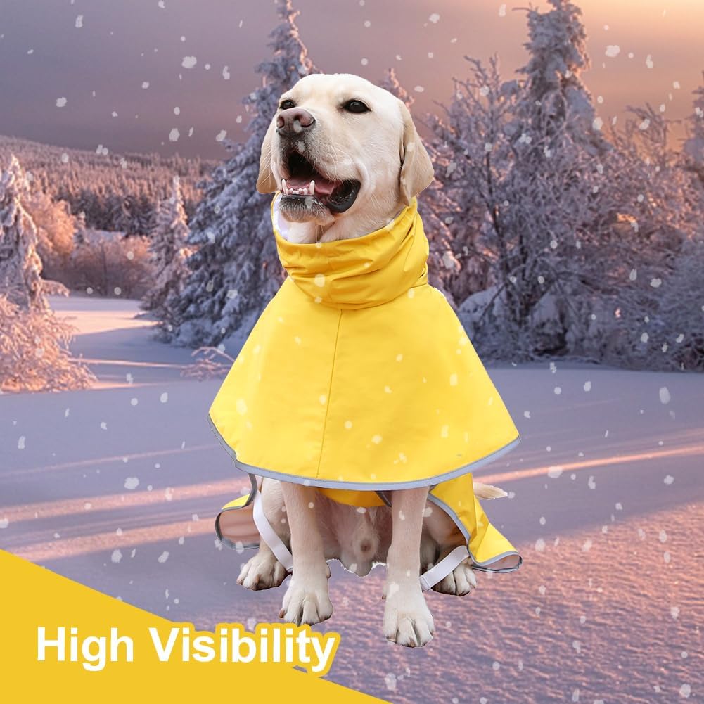Dog Raincoat Waterproof Rain Jacket for Large Dogs Yellow,5XL