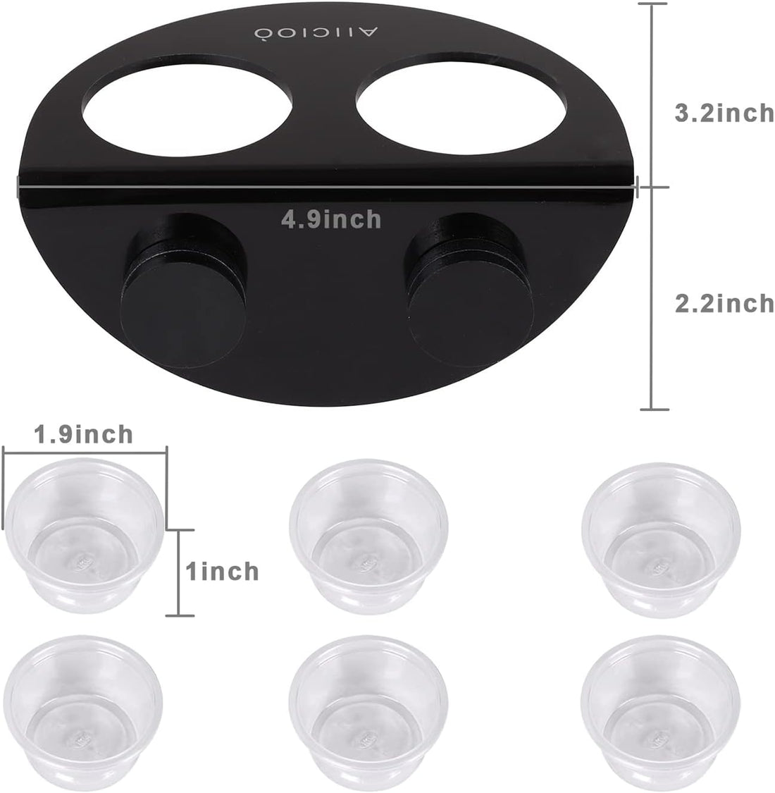 AIICIOO Gecko Feeder Ledge with 6 Pack Plastic Bowls Crested Gecko