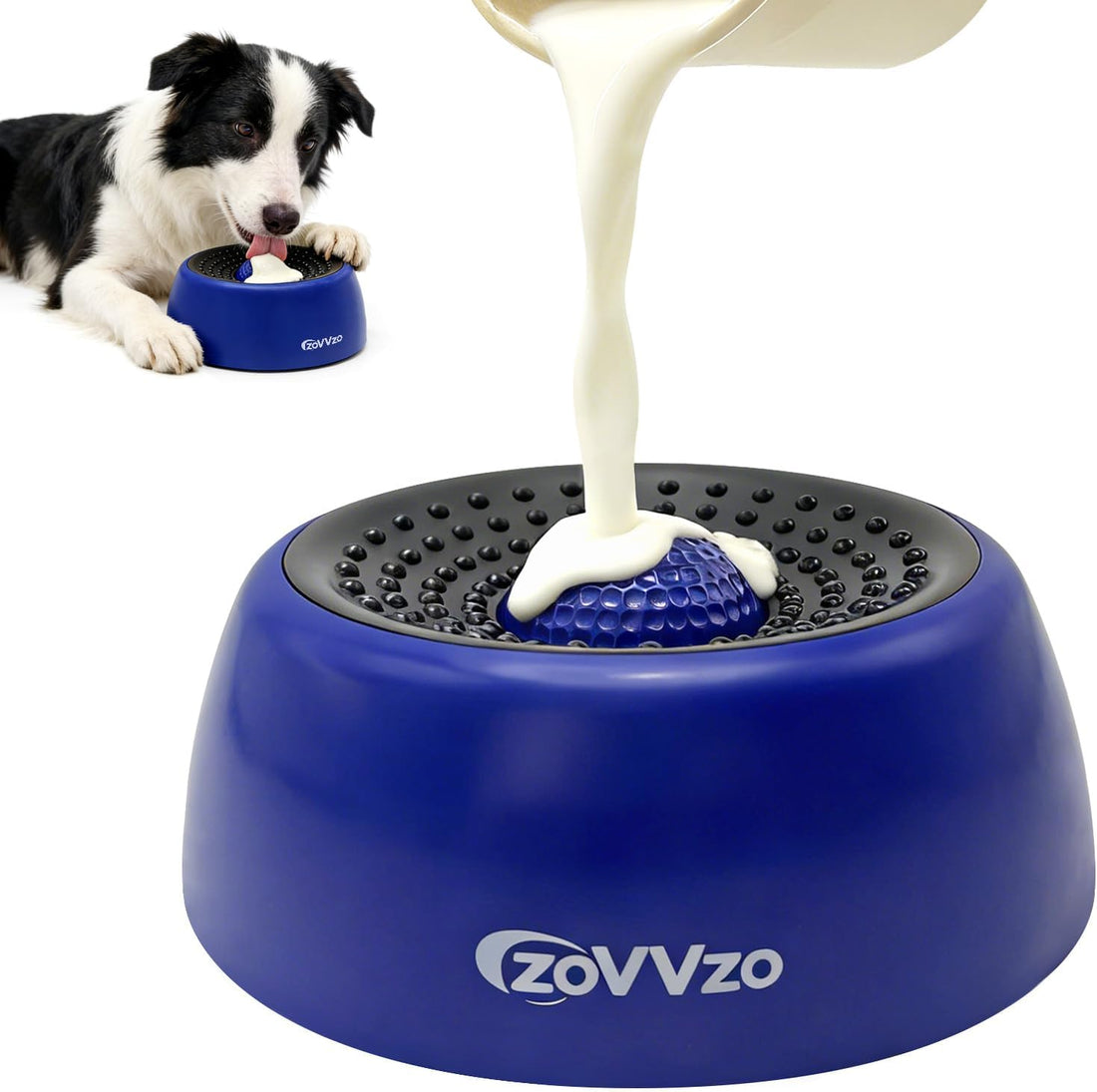Dog Bowls, Slow Feeder Dog Bowls with Rolling Ball, Non-Slip Base