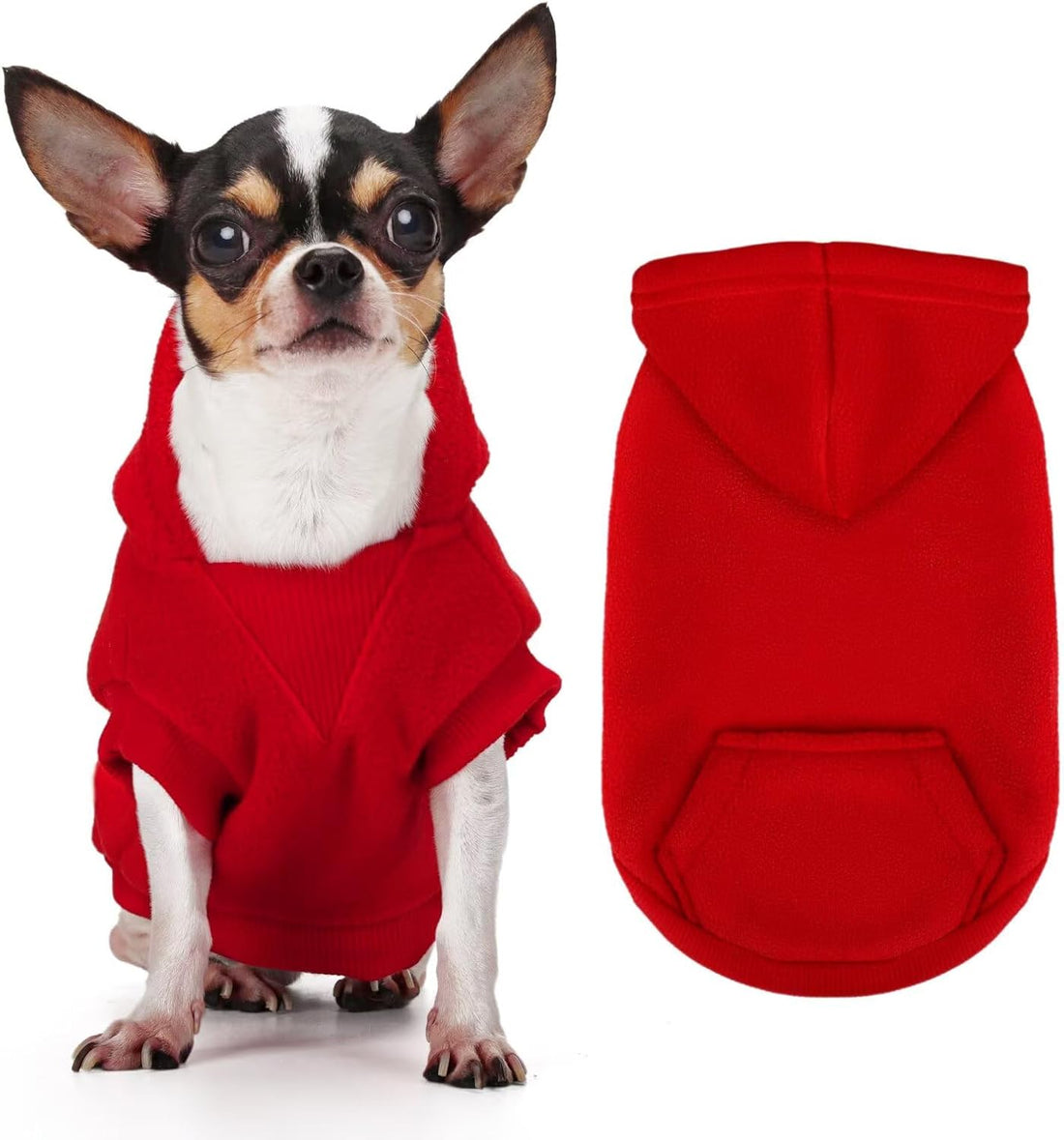 Paiaite Small Dog Hoodie Sweater Sleeveless with Pockets & Hat