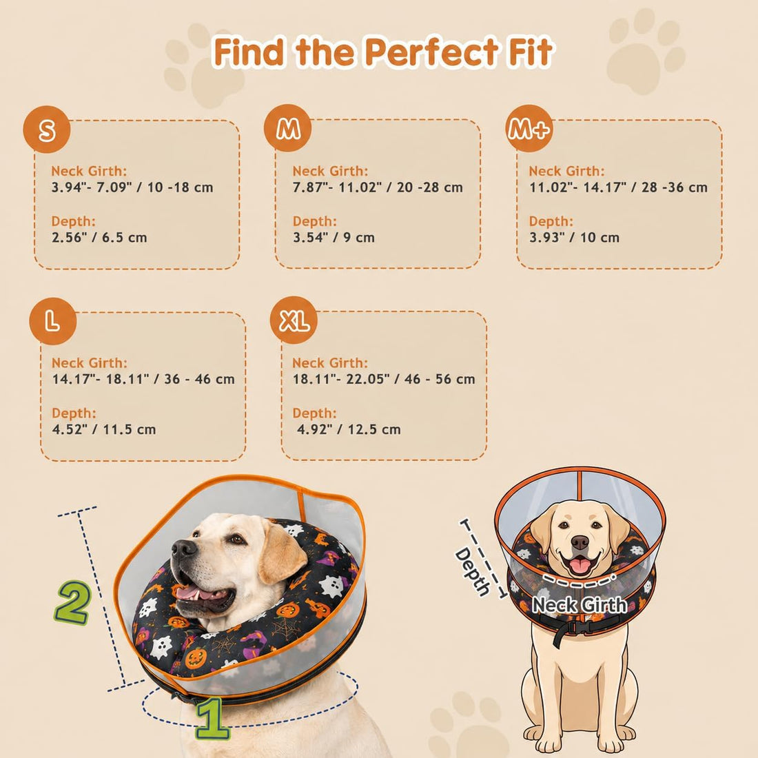 Avont 2-in-1 Dog Cone XL Halloween Shield