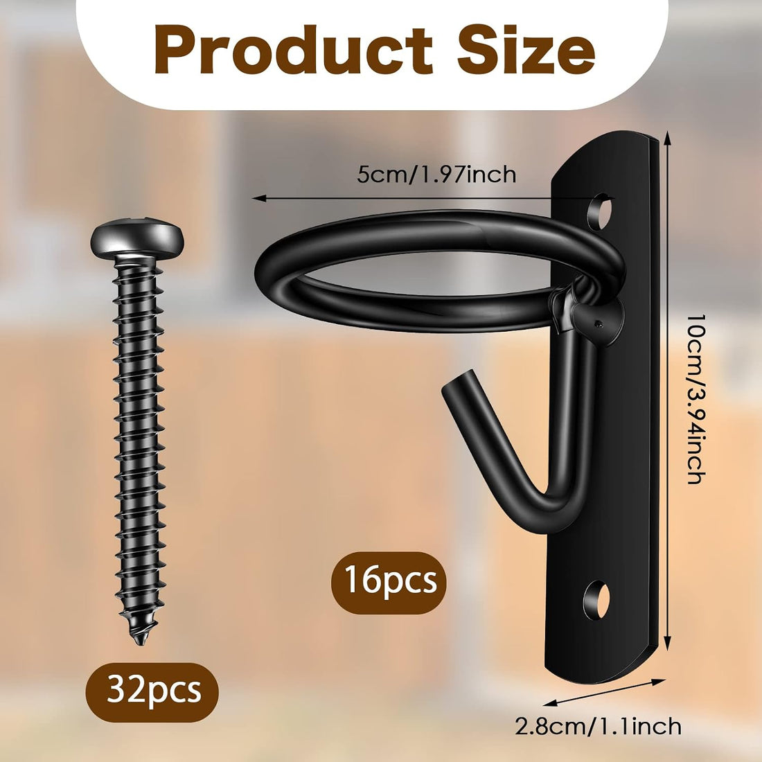 Tudomro 16 Pcs Heavy Duty Bucket Hooks for Horses Holder