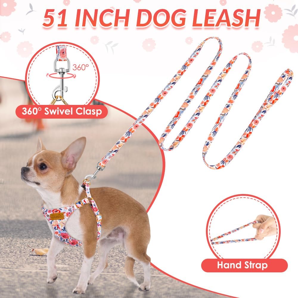 SlowTon No Pull Dog Harness with Leash for Small Medium Dogs