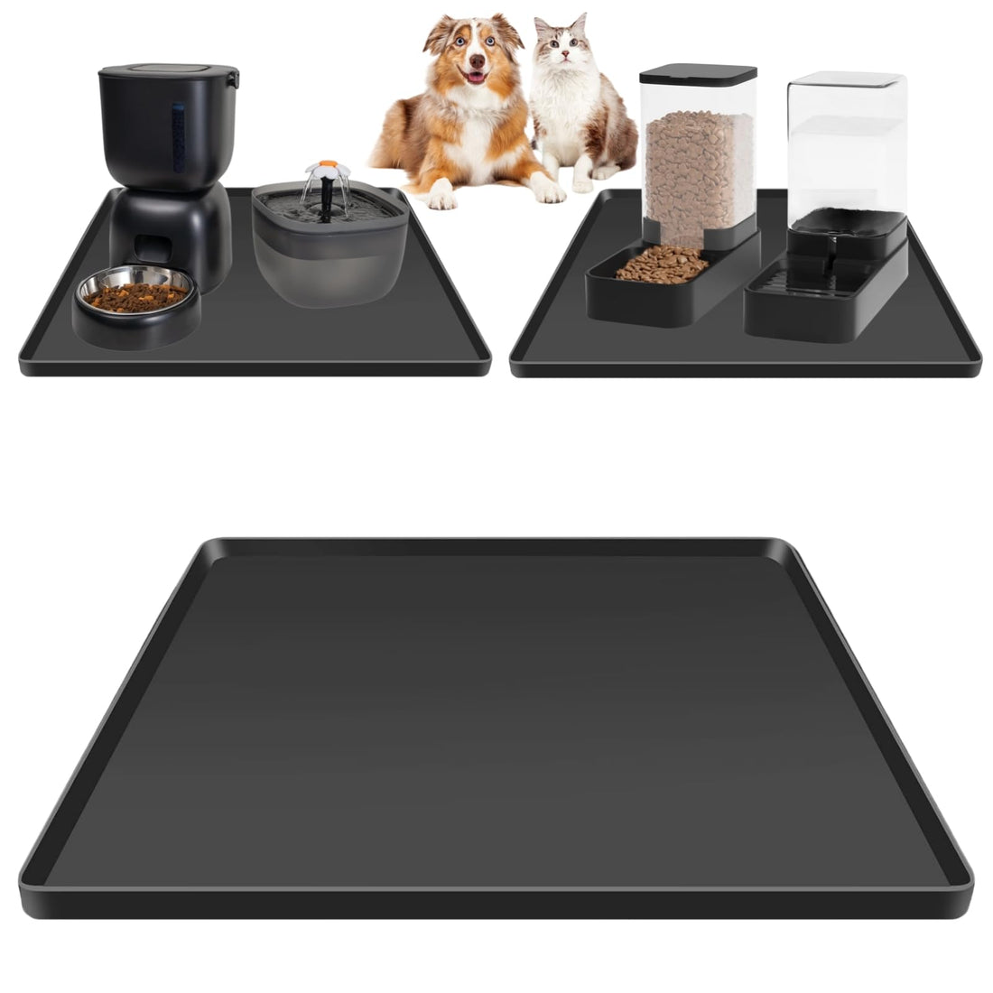 HiloFenar Silicone Square Mat 16x16 for Water Bowl