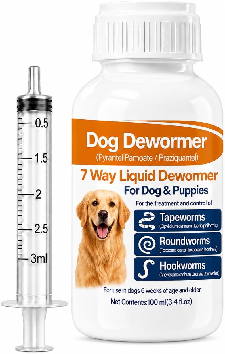 7 Way Dewormer for Dogs, Dog Dewormer for Tapeworm Roundworm