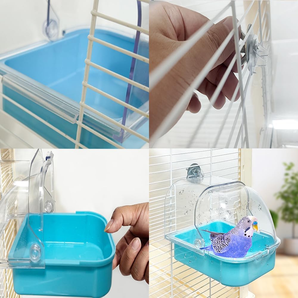 Bird Bath for Cage, Cleaning Pet Supplies Cockatiel Bird Bathtub