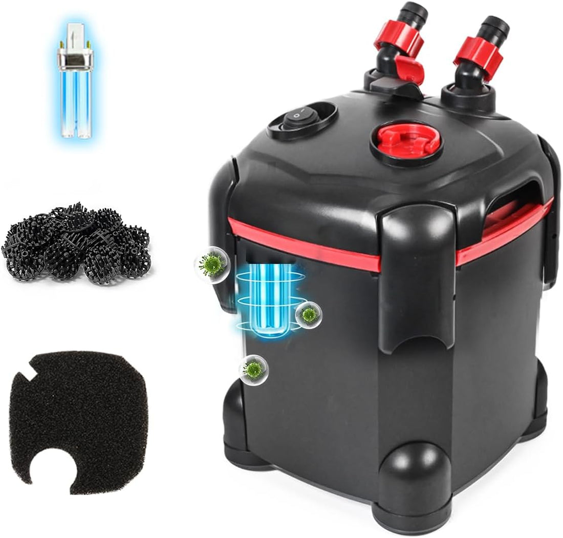 PONDFORSE Canister Filter, External Aquarium Filter Ultra-Quiet