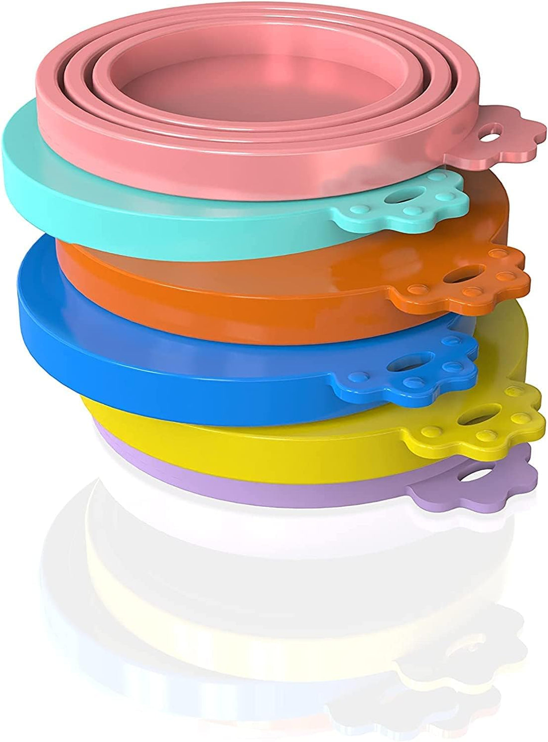 8 pack Silicone Pet Food Can Lids for 3 Size, Multicolor