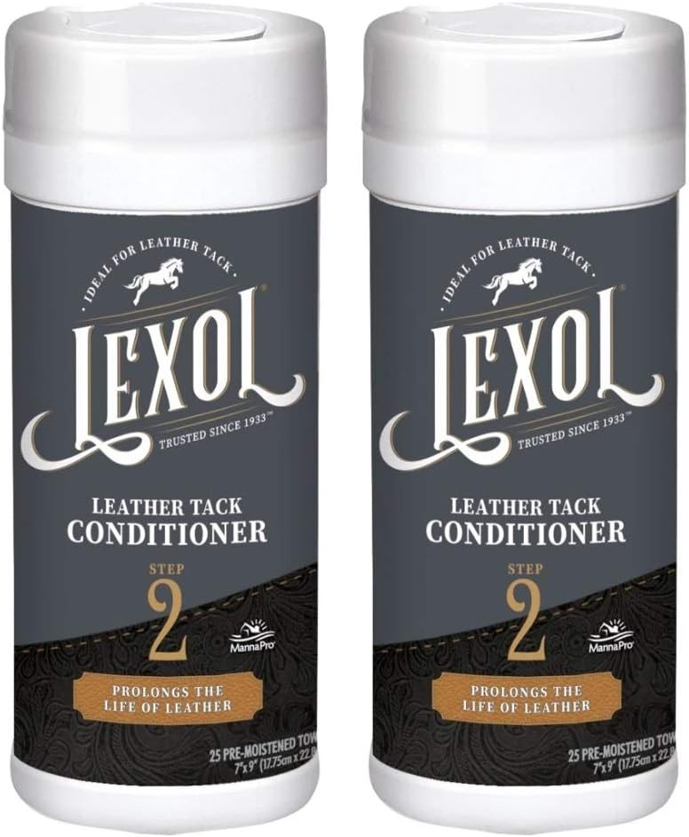 Lexol 2 Pack of Leather Equestrian Tack Conditioner Step 2 Wipes