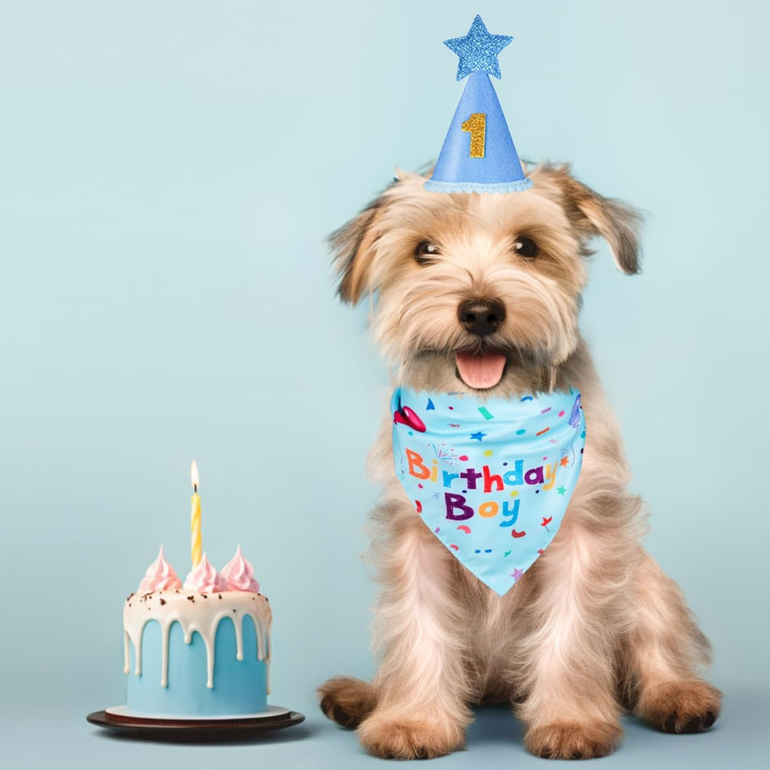 Yicostar Dog Birthday Party Supplies, Dog Birthday Bandana Set