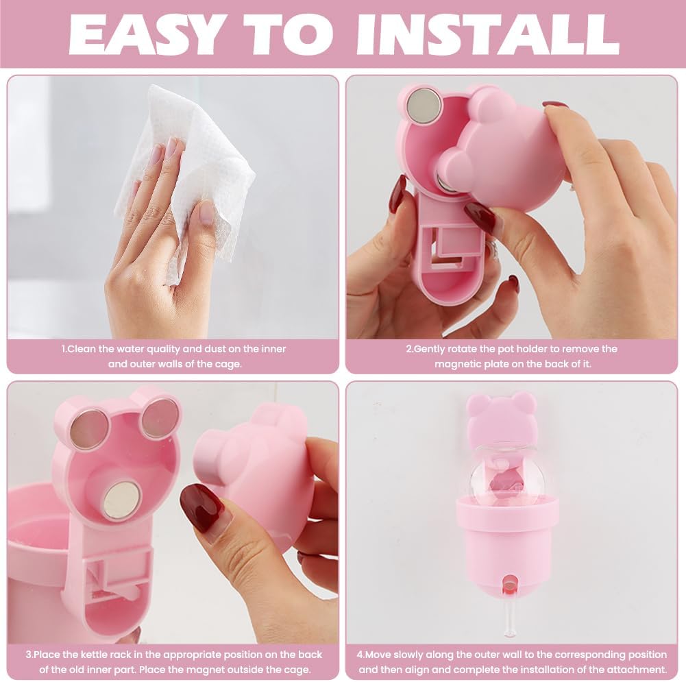 Hamster Water Bottle with Magnetic Holder for Glass Tanks