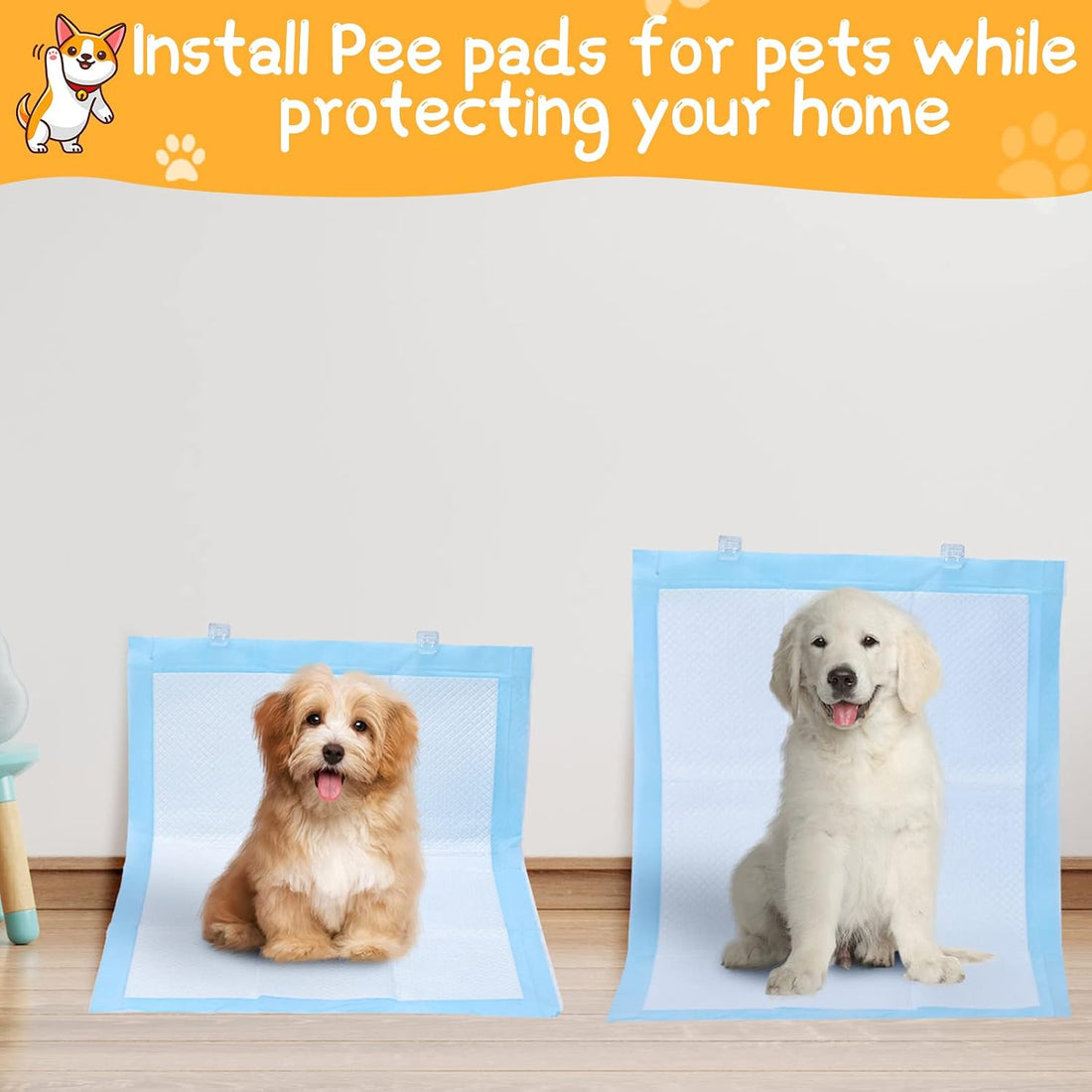 Yalikop 12 Pcs Wall Pee Pad Holder Dog Potty Training Pad