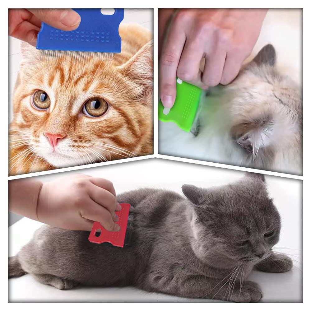 6 Pcs Dog Cat Hair Removal Massaging Combs, Dandruff & Stain Remover