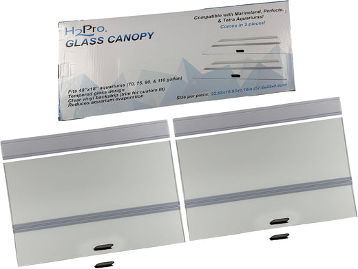 H2Pro Glass Canopy Aquarium Lid for Fresh & Saltwater Fish Tanks