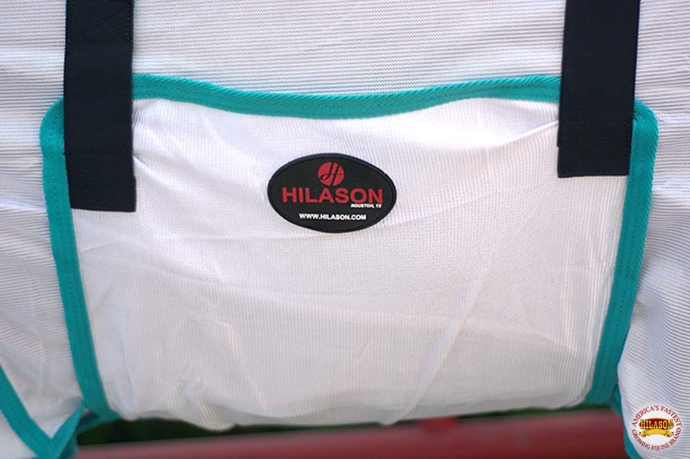 HILASON Horse Fly Sheet UV Protect Mesh 75 in White Turquoise