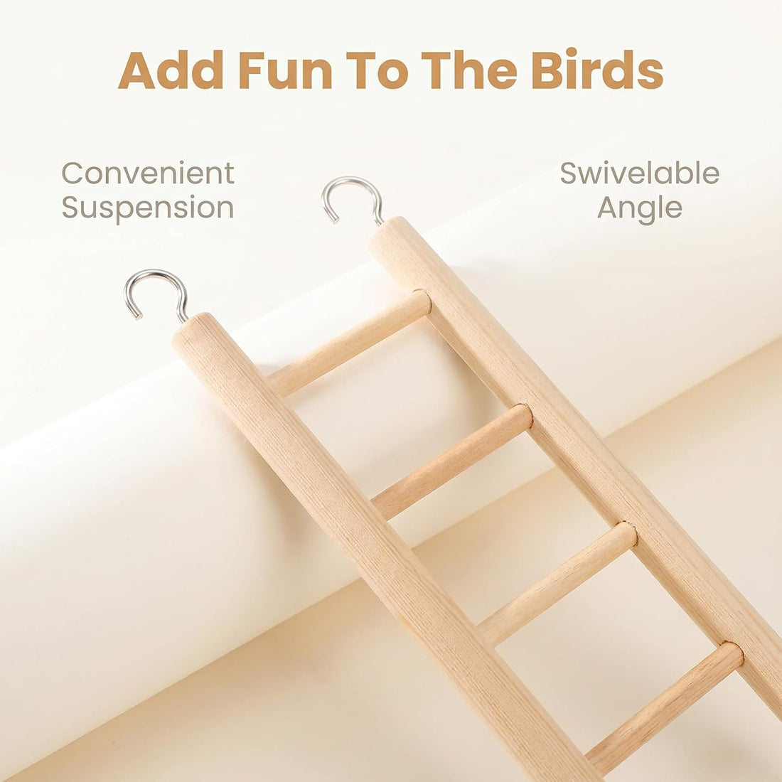 Andibro 2 Pack Bird Ladder for Cage, Wooden Bird Cage Accessories