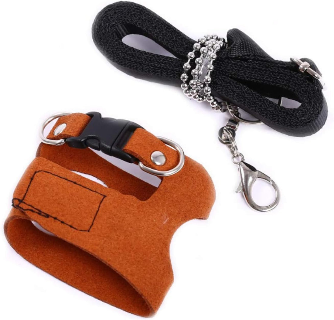 3 Pack Rat Harness and Leash, Small Animal Traction Rope (Brown)