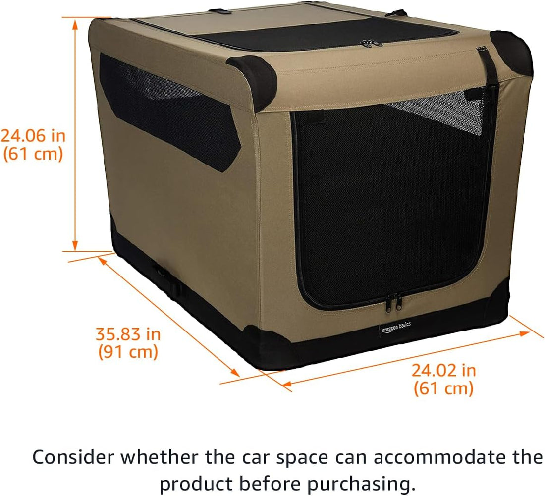 Portable Folding Soft Dog Crate, Double Door