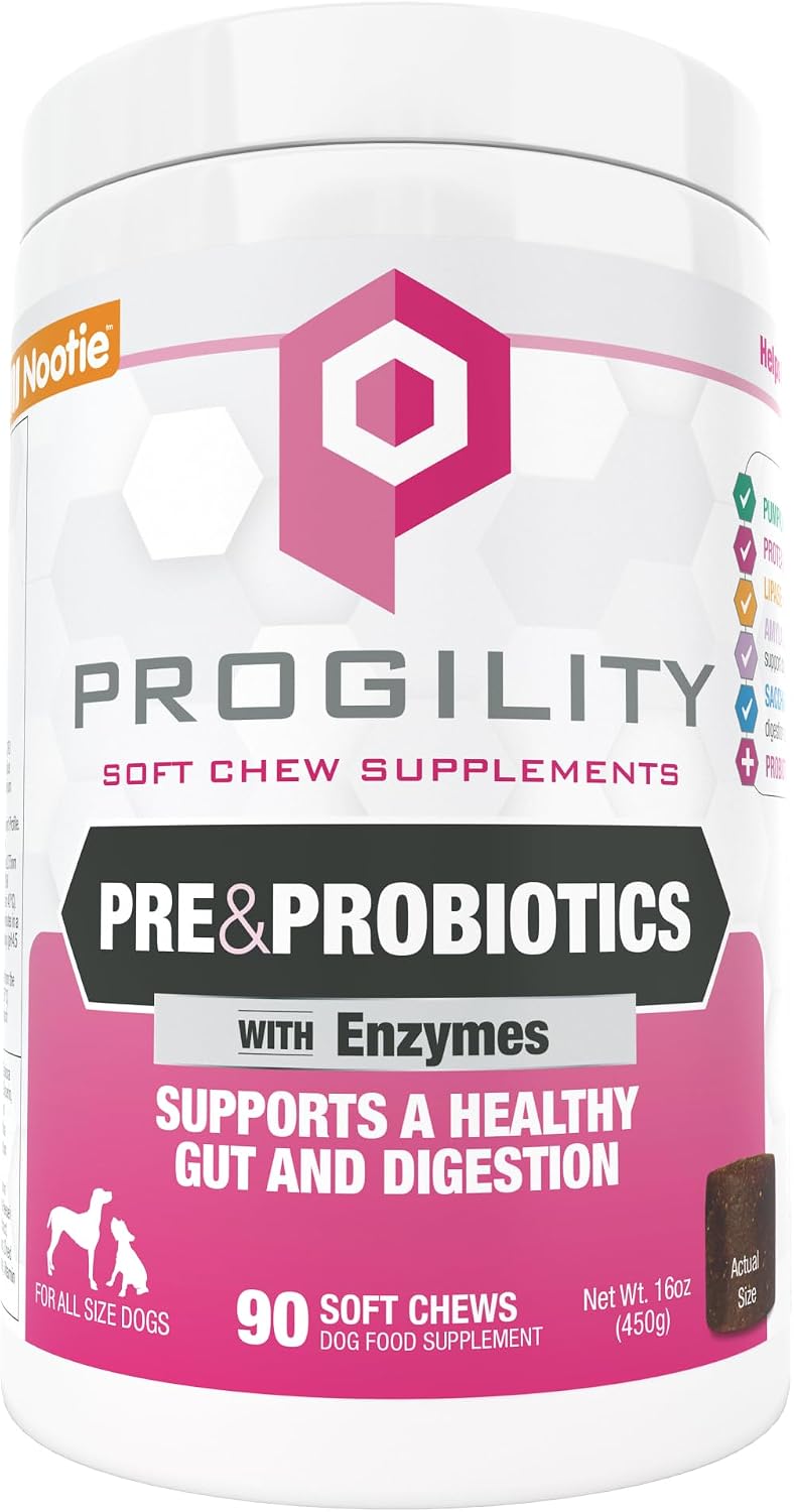 Progility Pre & Probiotics Supplement for Dogs, Digestive Support
