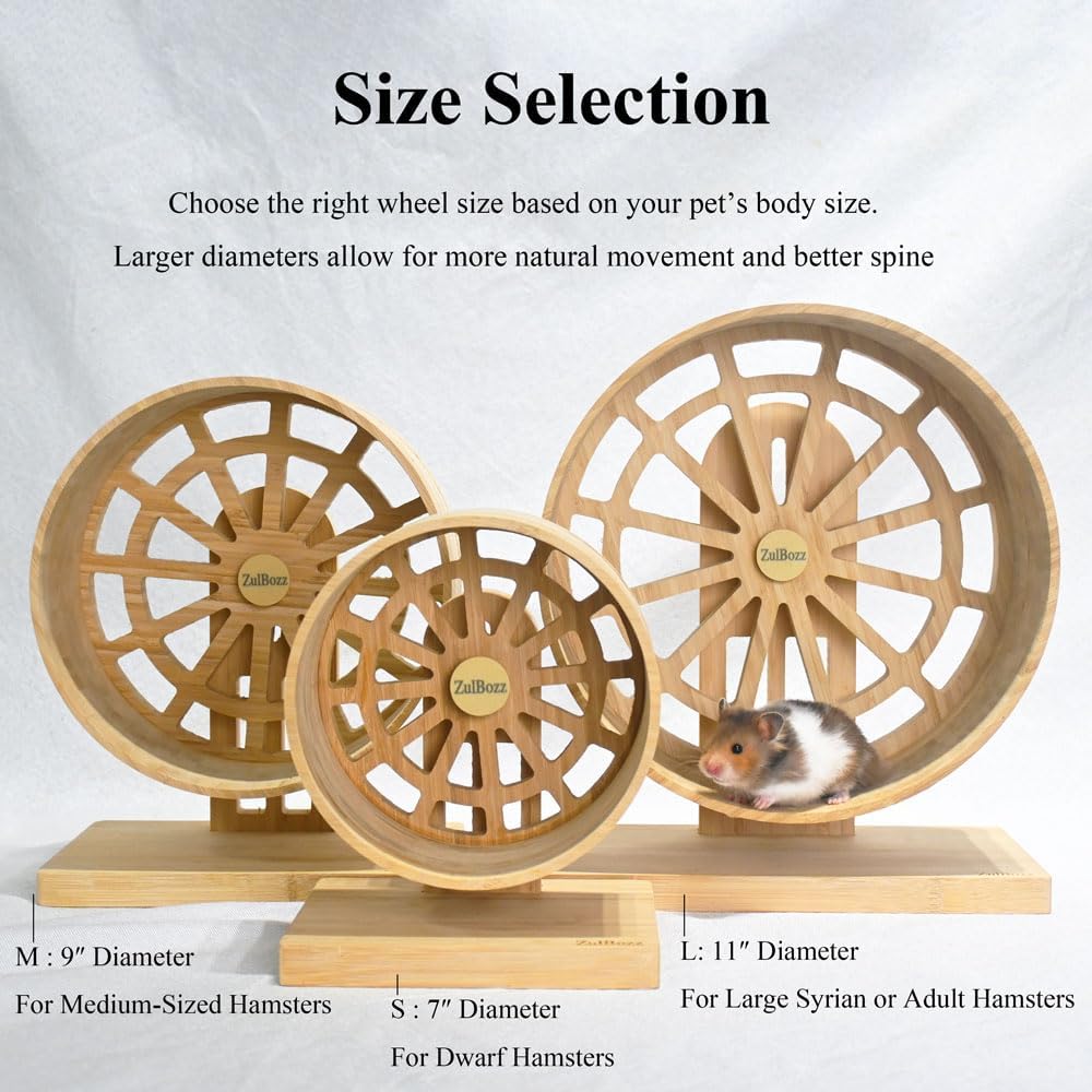 7" Silent Wooden Hamster Wheel
