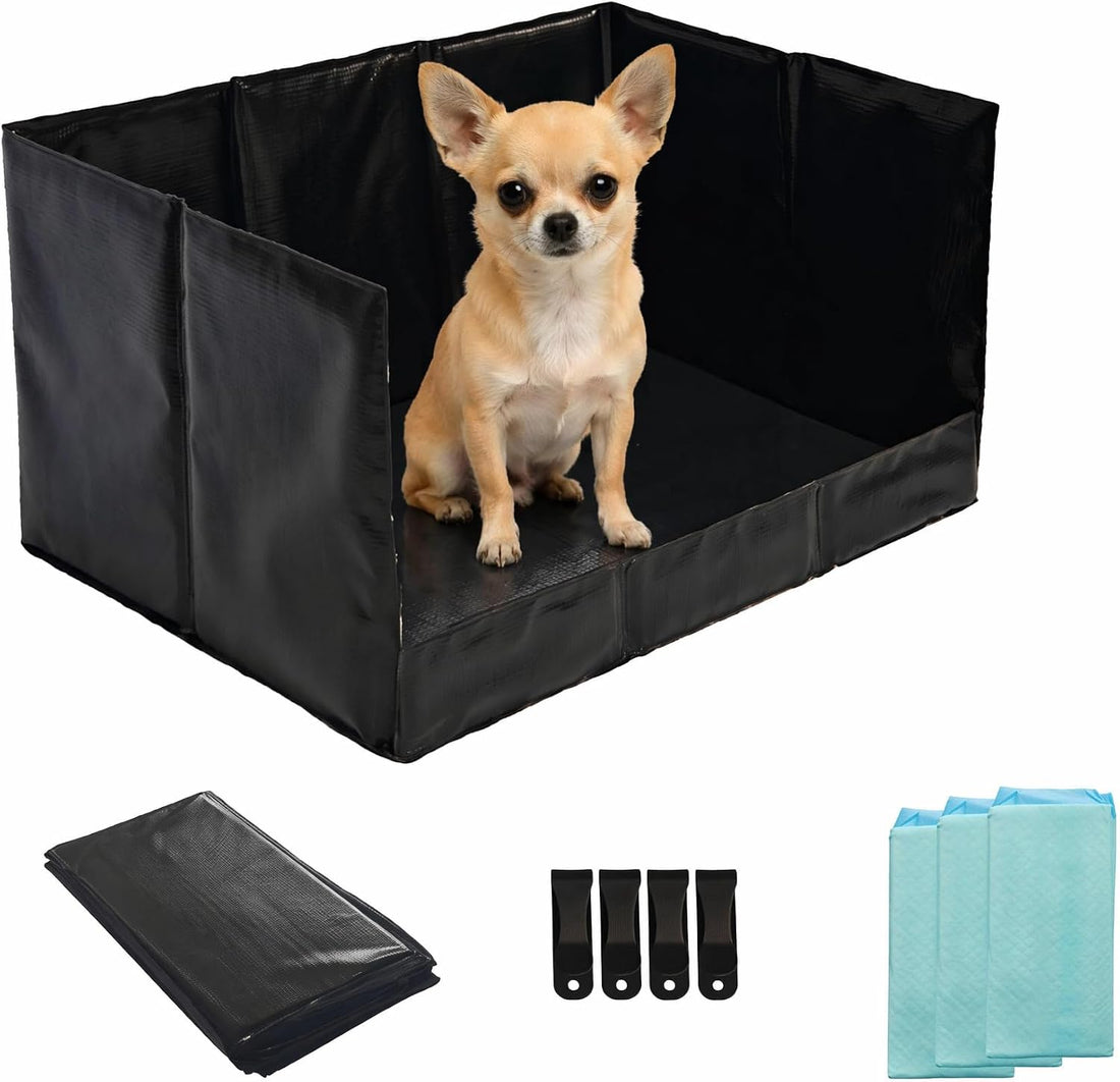 Dog Litter Box, Waterproof Foldable Pee Pad Holder, Dog Potty Tray