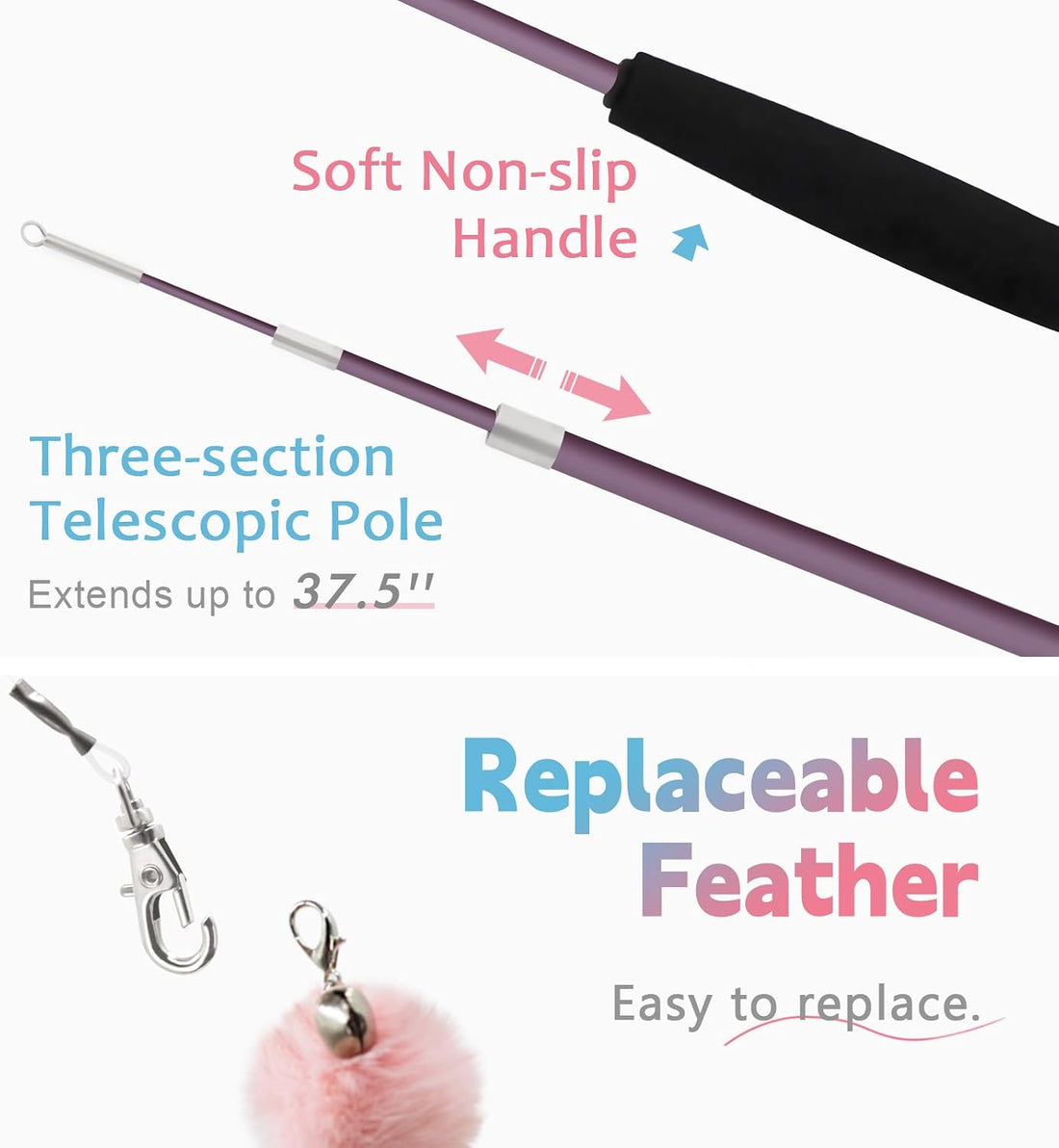 SONGWAY Cat Wand Toys for Indoor Cats