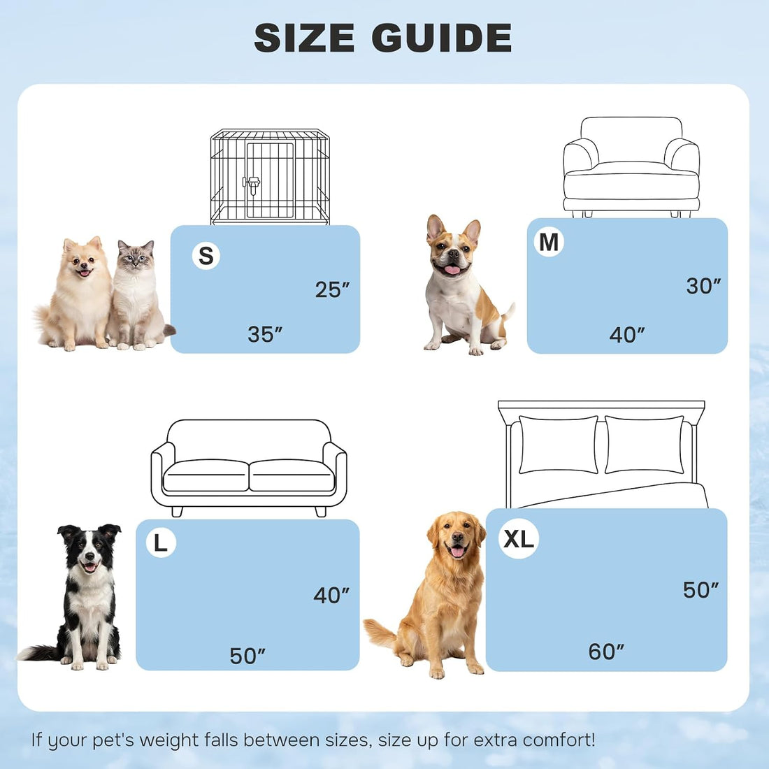 ZOMISIA Breathable Cooling Blanket for Large Dogs