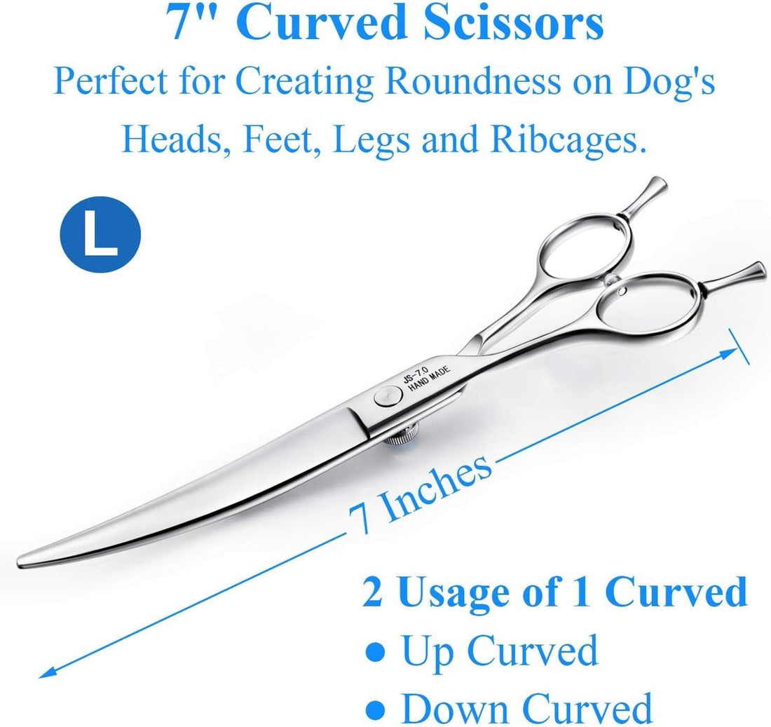 JASON 7" Curved Dog Grooming Scissors