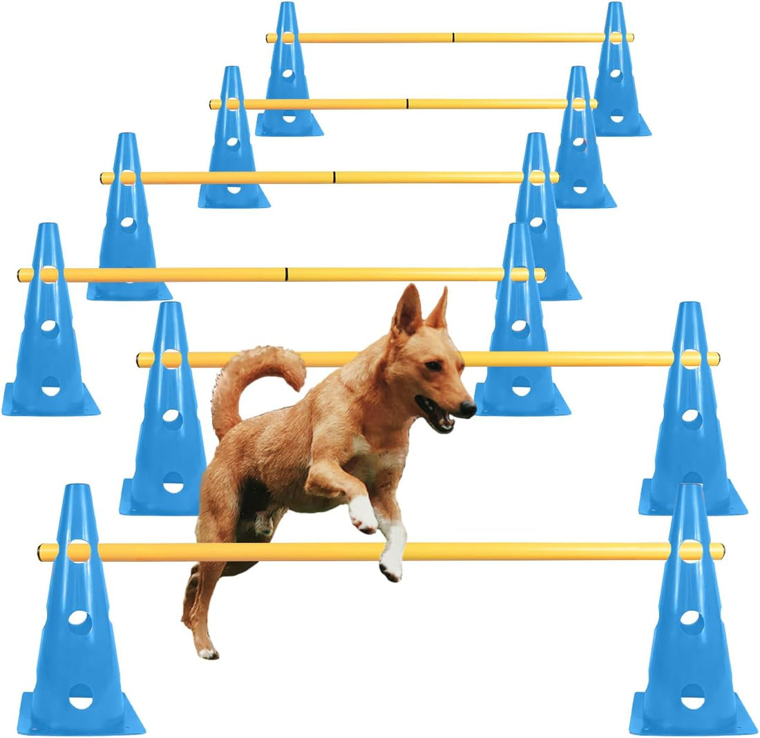 TNZMART Dog Agility Hurdle Cones Pet Jump Training Set Dog Agility
