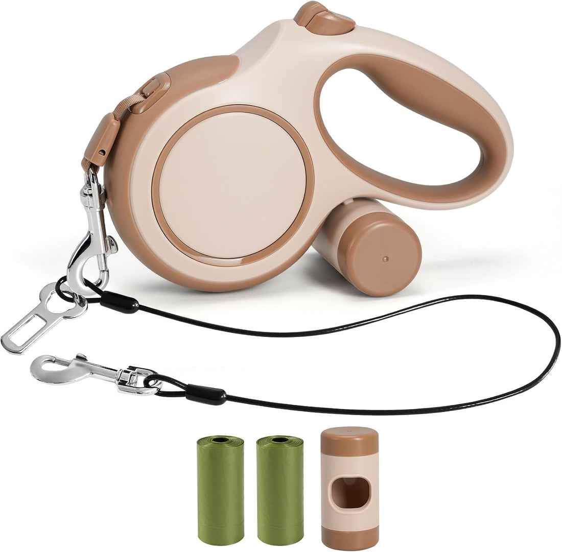 26ft Heavy Duty Retractable Dog Leash for Large Dogs with Poop Bag