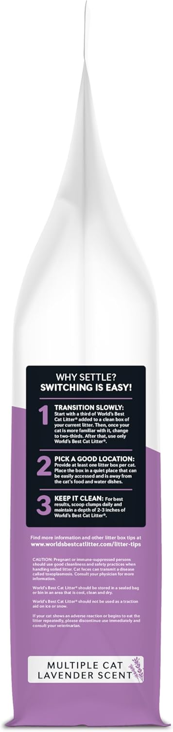 World's Best Cat Litter Lavender, Long-Lasting Odor Control, 15 lb Bag