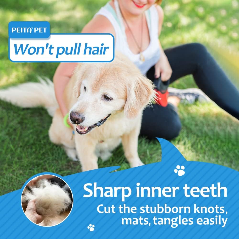 Undercoat Rake and Deshedding Tool for Dogs and Cats