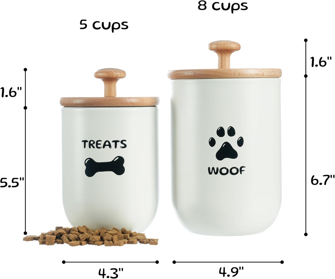 OTTENON Dog Treat Container Set of 2, Dog treat jar with Airtight Lid