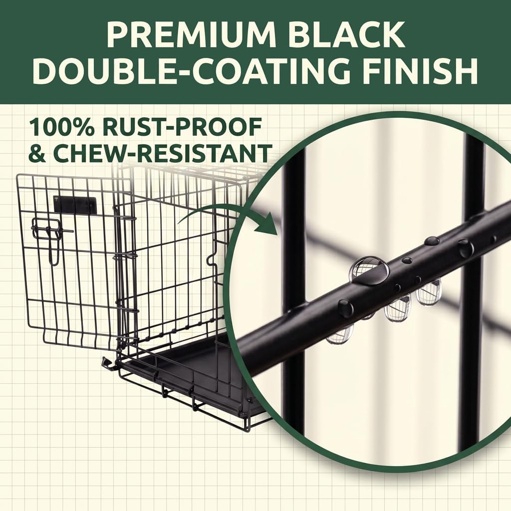 36-Inch Double Door Folding Metal Dog Crate
